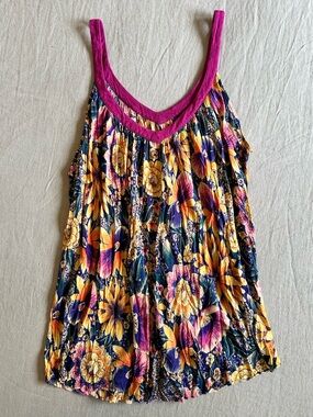 Free People Floral Flowy Boho Tank Top